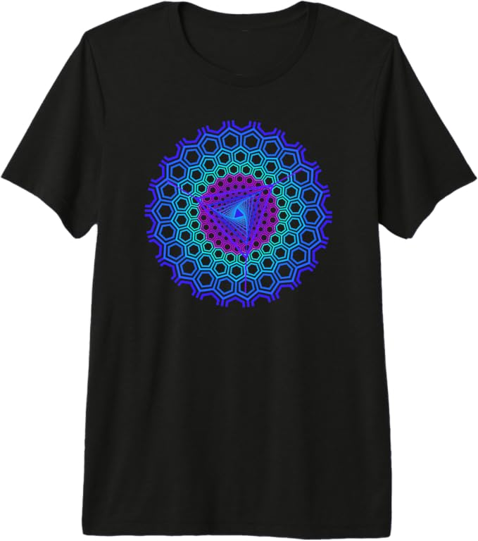Hexagon Fractal Mandala Geometric Art Shirt