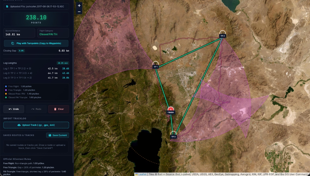 Paragliding XC Simulator Interface